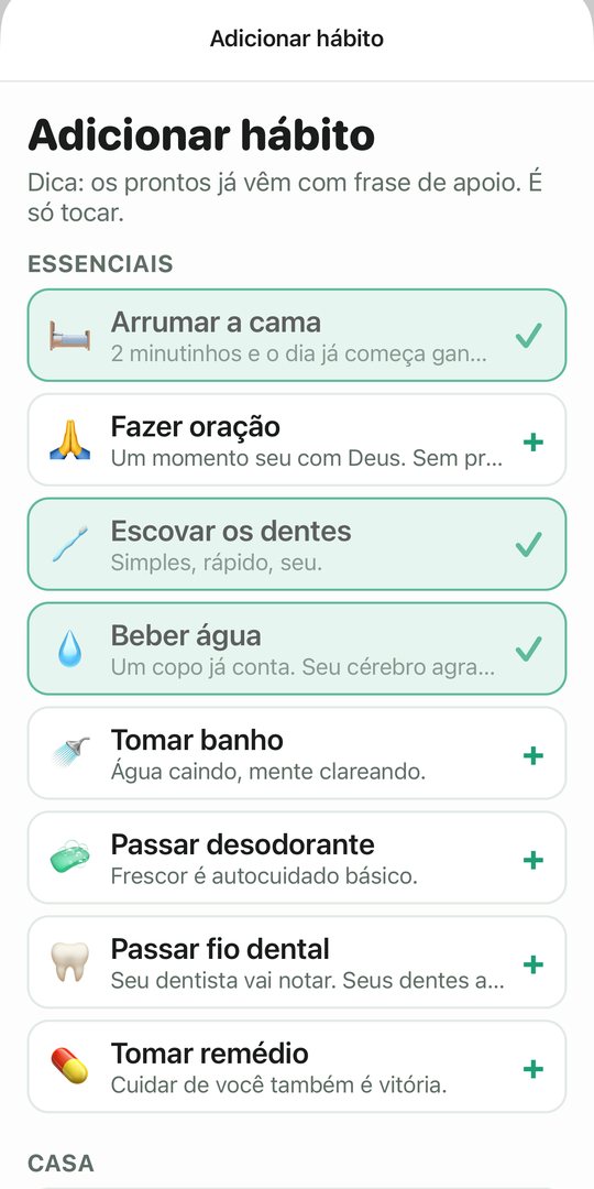 Hábitos prontos: é só tocar